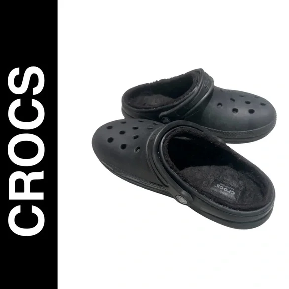 Crocs Classic Lined Clog – Black/Black – Dual Crocs Comfort Unisex Men 5 Women 7 - Picture 10 of 10